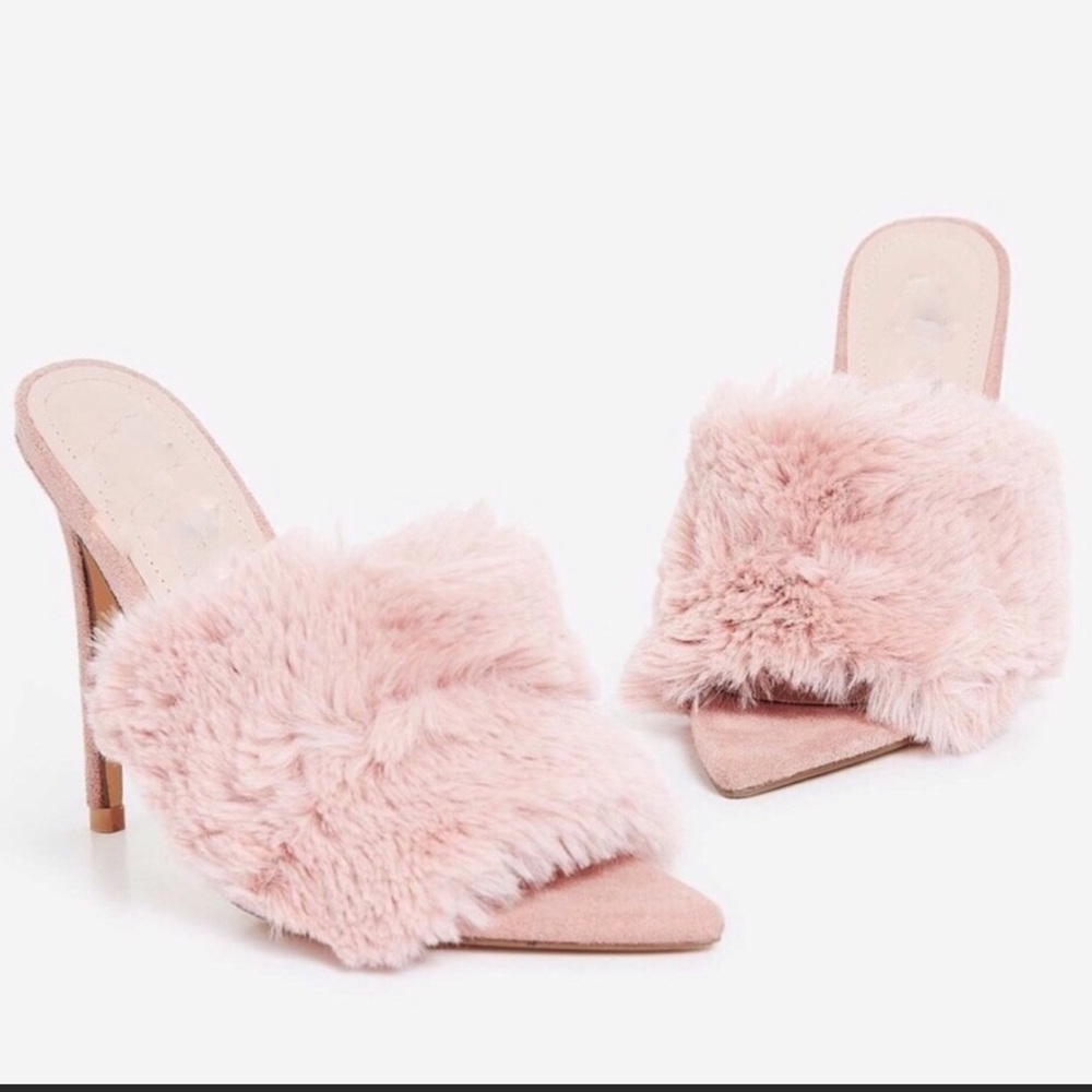 Cape Robbin savage pink faux fur mule - Picture 3 of 5